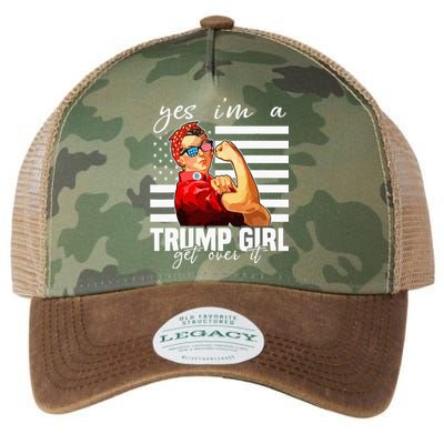 Yes IM A Trump Girl Get Over It Trump 2024 Legacy Tie Dye Trucker Hat