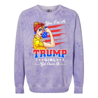 Yes IM A Trump Get Over Igift Trump 2020 Gift Colorblast Crewneck Sweatshirt