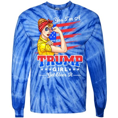 Yes IM A Trump Get Over Igift Trump 2020 Gift Tie-Dye Long Sleeve Shirt