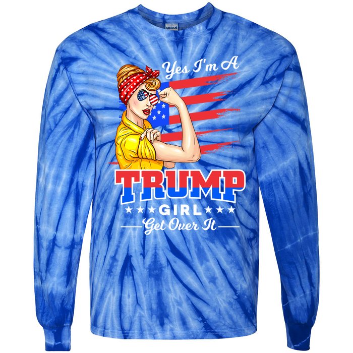 Yes IM A Trump Get Over Igift Trump 2020 Gift Tie-Dye Long Sleeve Shirt