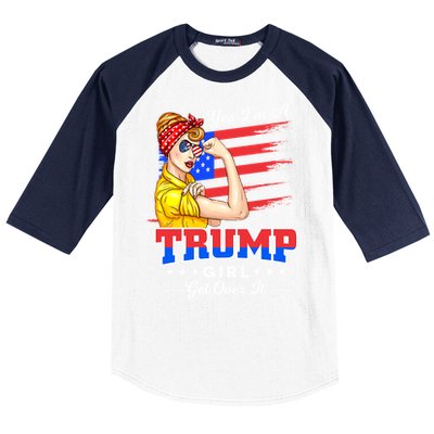 Yes IM A Trump Get Over Igift Trump 2020 Gift Baseball Sleeve Shirt