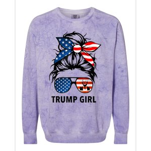 Yes I'm A Trump Girl Get Over It Gift Trump 2024 Election Gifts Colorblast Crewneck Sweatshirt