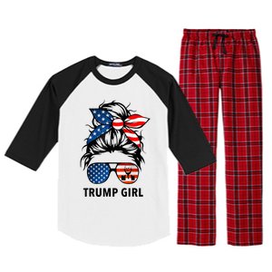 Yes I'm A Trump Girl Get Over It Gift Trump 2024 Election Gifts Raglan Sleeve Pajama Set