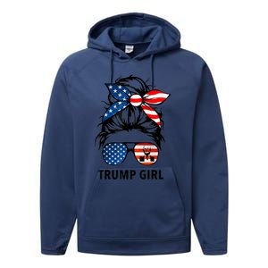 Yes I'm A Trump Girl Get Over It Gift Trump 2024 Election Gifts Performance Fleece Hoodie