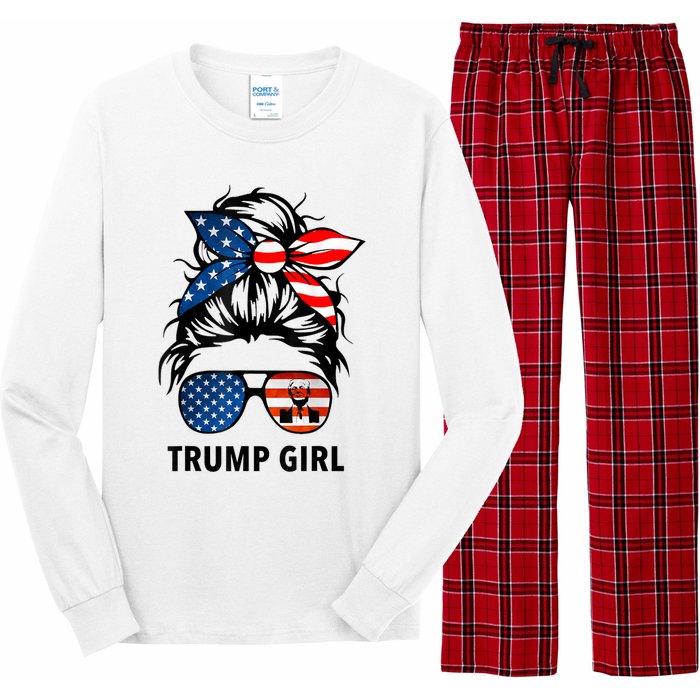 Yes I'm A Trump Girl Get Over It Gift Trump 2024 Election Gifts Long Sleeve Pajama Set