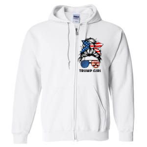 Yes I'm A Trump Girl Get Over It Gift Trump 2024 Election Gifts Full Zip Hoodie