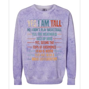 Yes I Am Tall Colorblast Crewneck Sweatshirt