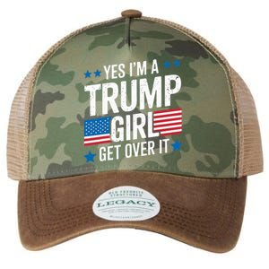 Yes IM A Trump Girl Trump Supporter Patriotic Legacy Tie Dye Trucker Hat