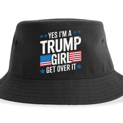 Yes IM A Trump Girl Trump Supporter Patriotic Sustainable Bucket Hat