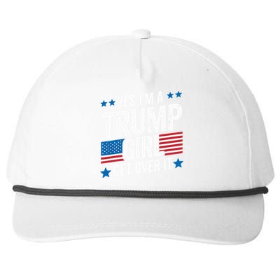 Yes IM A Trump Girl Trump Supporter Patriotic Snapback Five-Panel Rope Hat