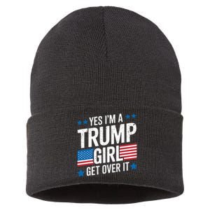 Yes IM A Trump Girl Trump Supporter Patriotic Sustainable Knit Beanie