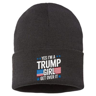 Yes IM A Trump Girl Trump Supporter Patriotic Sustainable Knit Beanie