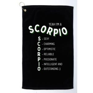 Yeah I'm a Scorpio Zodiac Platinum Collection Golf Towel