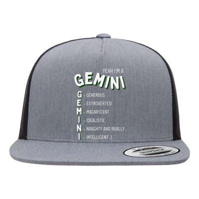 Yeah I'm a Gemini Zodiac Flat Bill Trucker Hat