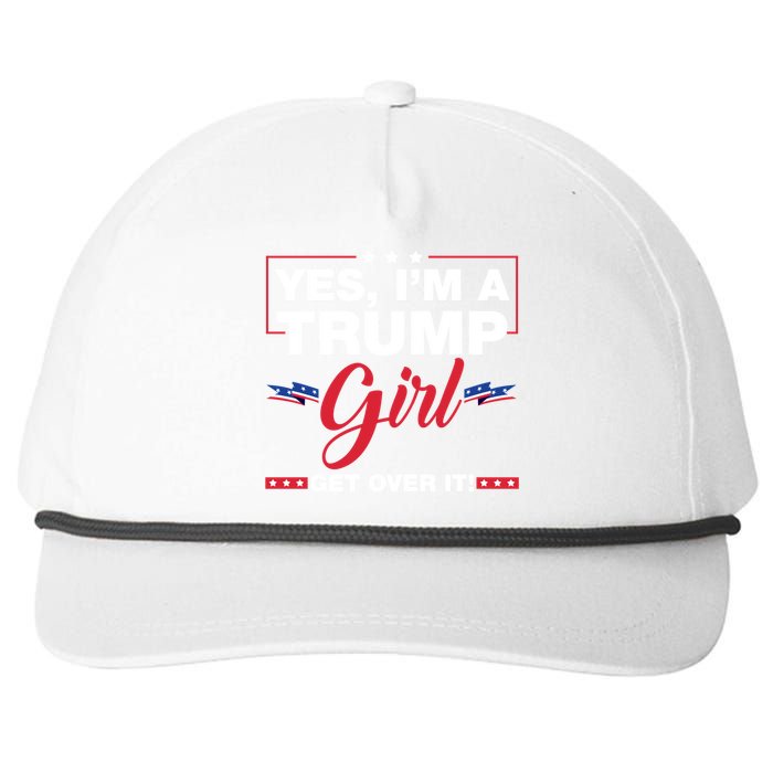 Yes IM A Trump Girl Get Over It Trump 2024 Election Snapback Five-Panel Rope Hat