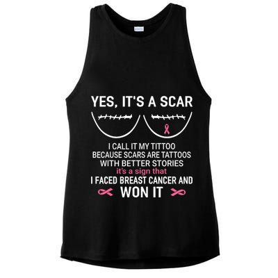 Yes ItS A Scar I Call It My Tittoo Ladies PosiCharge Tri-Blend Wicking Tank