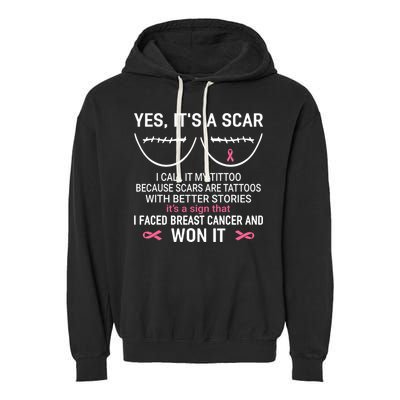 Yes ItS A Scar I Call It My Tittoo Garment-Dyed Fleece Hoodie