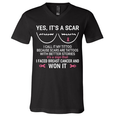 Yes ItS A Scar I Call It My Tittoo V-Neck T-Shirt