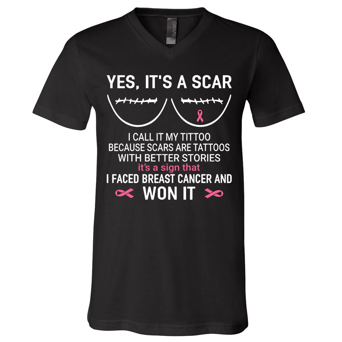 Yes ItS A Scar I Call It My Tittoo V-Neck T-Shirt