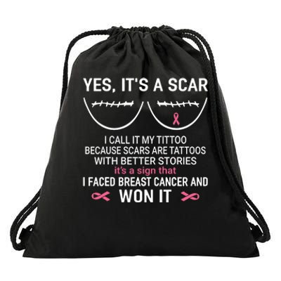 Yes ItS A Scar I Call It My Tittoo Drawstring Bag