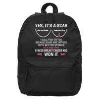 Yes ItS A Scar I Call It My Tittoo 16 in Basic Backpack