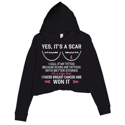Yes ItS A Scar I Call It My Tittoo Crop Fleece Hoodie