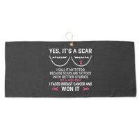 Yes ItS A Scar I Call It My Tittoo Large Microfiber Waffle Golf Towel