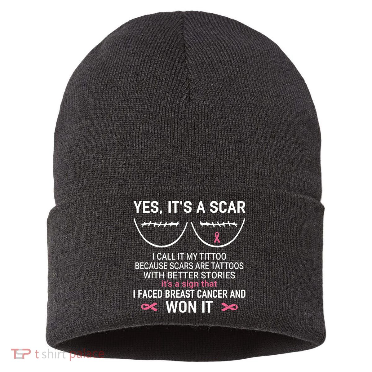 Yes ItS A Scar I Call It My Tittoo Sustainable Knit Beanie