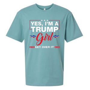 Yes IM A Trump Girl Get Over It Trump 2024 Election Gifts Sueded Cloud Jersey T-Shirt