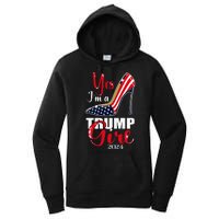 Yes IM A Trump Girl Stilettos High Heel Us Flag Trump 2024 Women's Pullover Hoodie