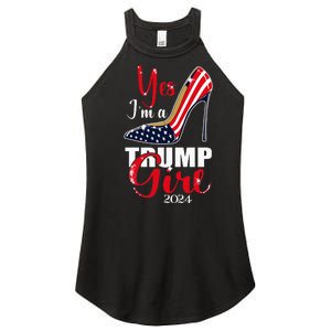 Yes IM A Trump Girl Stilettos High Heel Us Flag Trump 2024 Women's Perfect Tri Rocker Tank