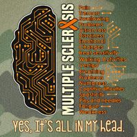 Yes It's All In My Head Multiple Sclerosis Ribbon Brain Legacy Tie Dye Trucker Hat