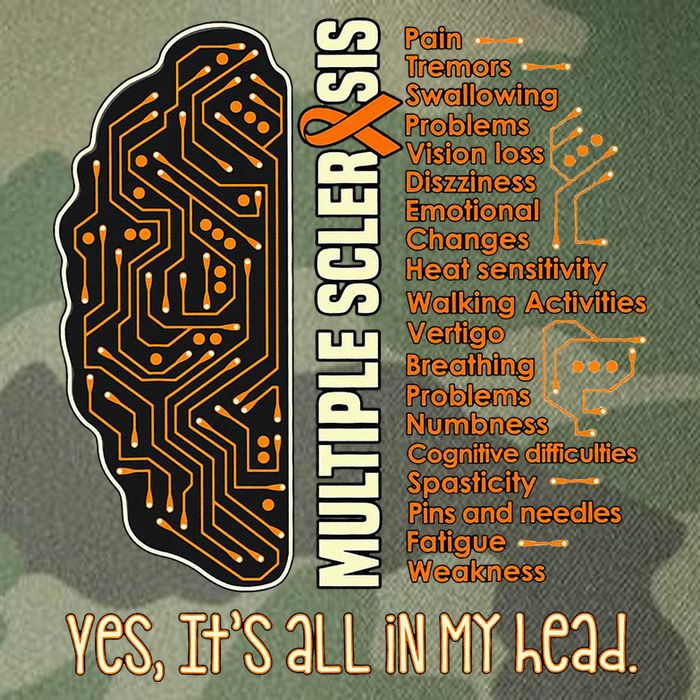 Yes It's All In My Head Multiple Sclerosis Ribbon Brain Legacy Tie Dye Trucker Hat