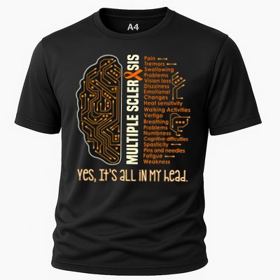 Yes It's All In My Head Multiple Sclerosis Ribbon Brain Performance Shirt