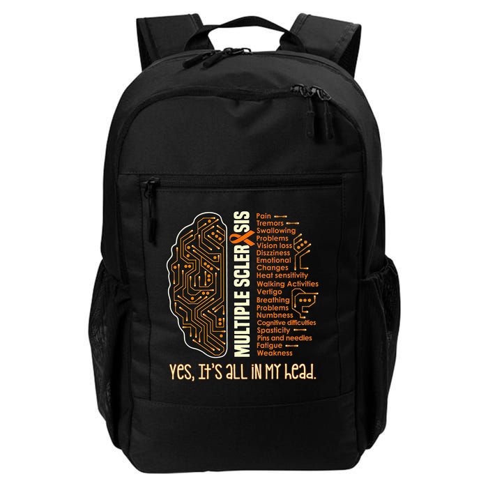 Yes It's All In My Head Multiple Sclerosis Ribbon Brain Backpack