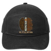 Yes It's All In My Head Multiple Sclerosis Ribbon Brain 7-Panel Snapback Hat