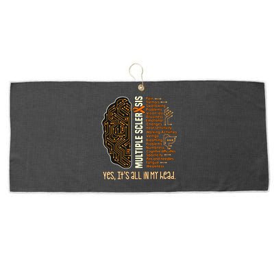 Yes It's All In My Head Multiple Sclerosis Ribbon Brain Large Microfiber Waffle Golf Towel