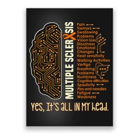 Yes It's All In My Head Multiple Sclerosis Ribbon Brain Poster