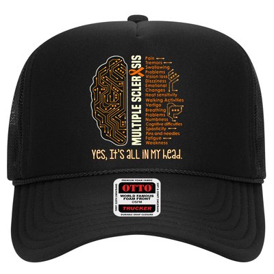 Yes It's All In My Head Multiple Sclerosis Ribbon Brain Trucker Hat
