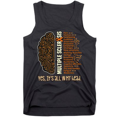 Yes It's All In My Head Multiple Sclerosis Ribbon Brain Tank Top