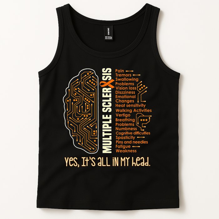 Yes It's All In My Head Multiple Sclerosis Ribbon Brain Tank Top