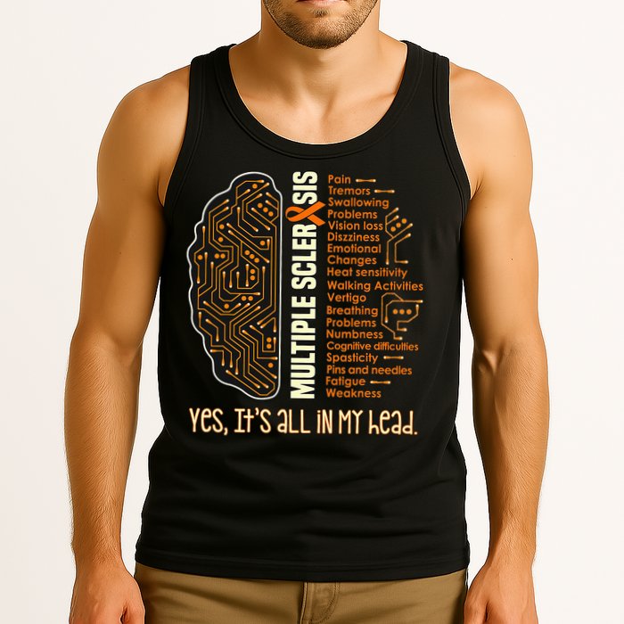 Yes It's All In My Head Multiple Sclerosis Ribbon Brain Tank Top