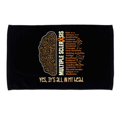 Yes It's All In My Head Multiple Sclerosis Ribbon Brain Microfiber Hand Towel
