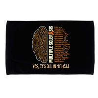 Yes It's All In My Head Multiple Sclerosis Ribbon Brain Microfiber Hand Towel