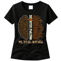 Yes It's All In My Head Multiple Sclerosis Ribbon Brain Womens T-Shirt