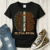 Yes It's All In My Head Multiple Sclerosis Ribbon Brain Womens T-Shirt
