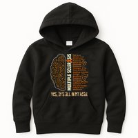 Yes It's All In My Head Multiple Sclerosis Ribbon Brain Kids Hoodie