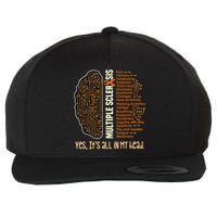 Yes It's All In My Head Multiple Sclerosis Ribbon Brain Wool Snapback Cap