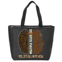 Yes It's All In My Head Multiple Sclerosis Ribbon Brain Zip Tote Bag