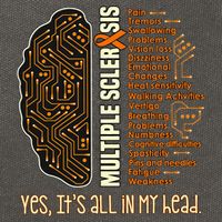 Yes It's All In My Head Multiple Sclerosis Ribbon Brain Cotton Canvas Backpack